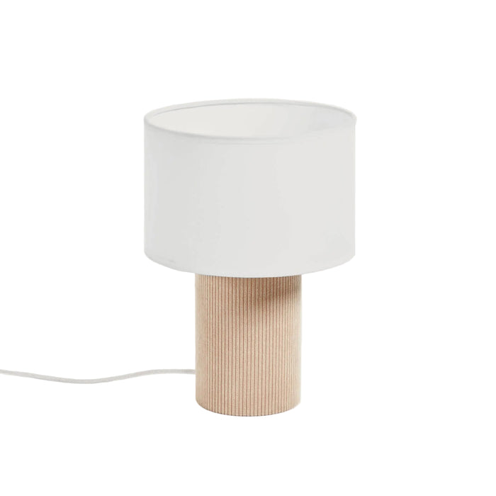 Lampe à poser Llançà beige velours côtelé – vue détourée