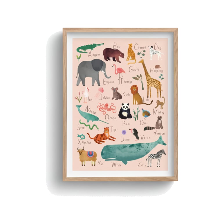 Affiche encadrée - Alphabet animaux