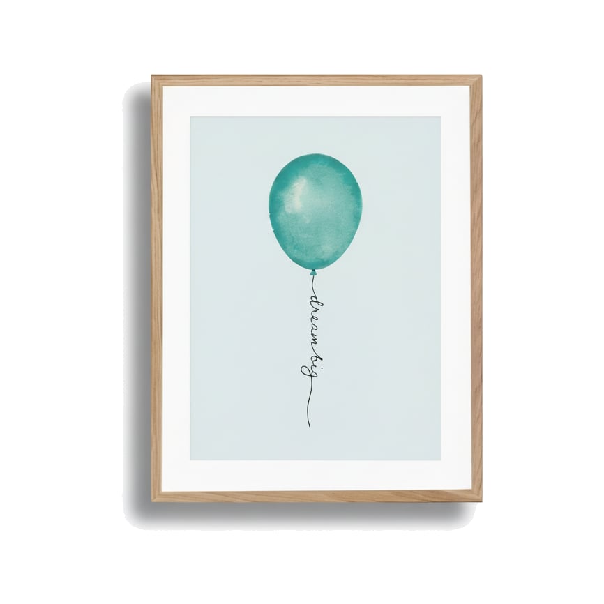 Affiche encadrée chêne Balloon