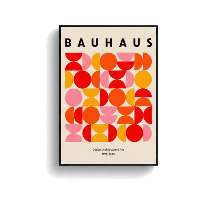 Affiche encadrée chêne Bauhaus