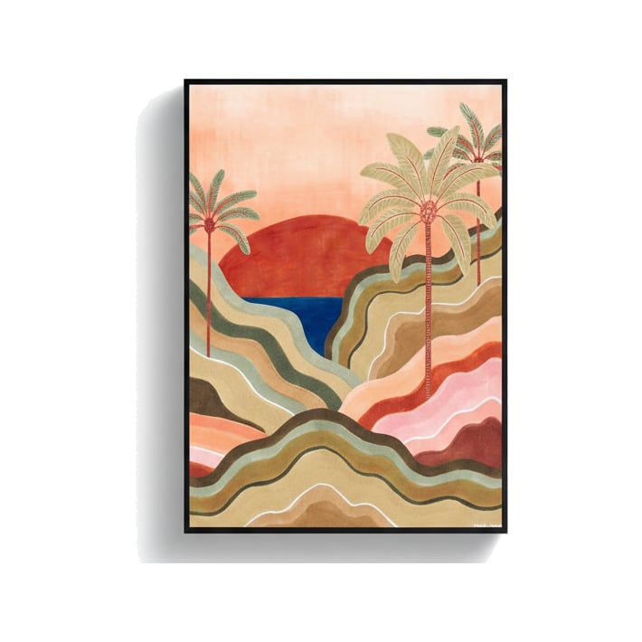 Affiche encadrée chêne Sunset