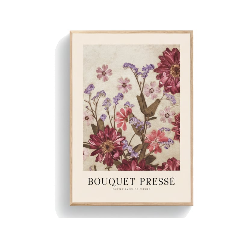 Affiche encadrée chêne Vintage Bouquet
