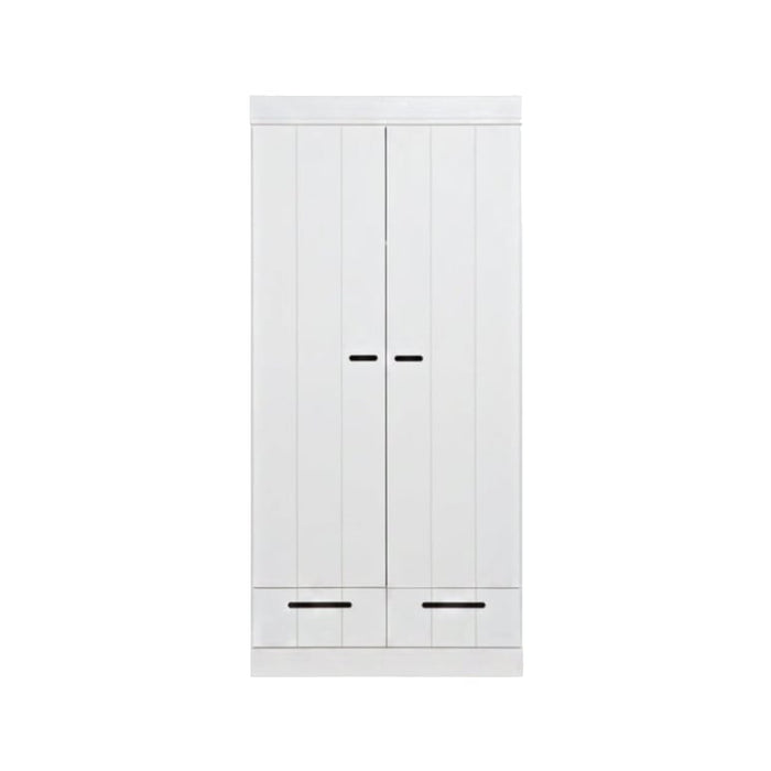 Armoire 2 portes et tiroirs pin Connect