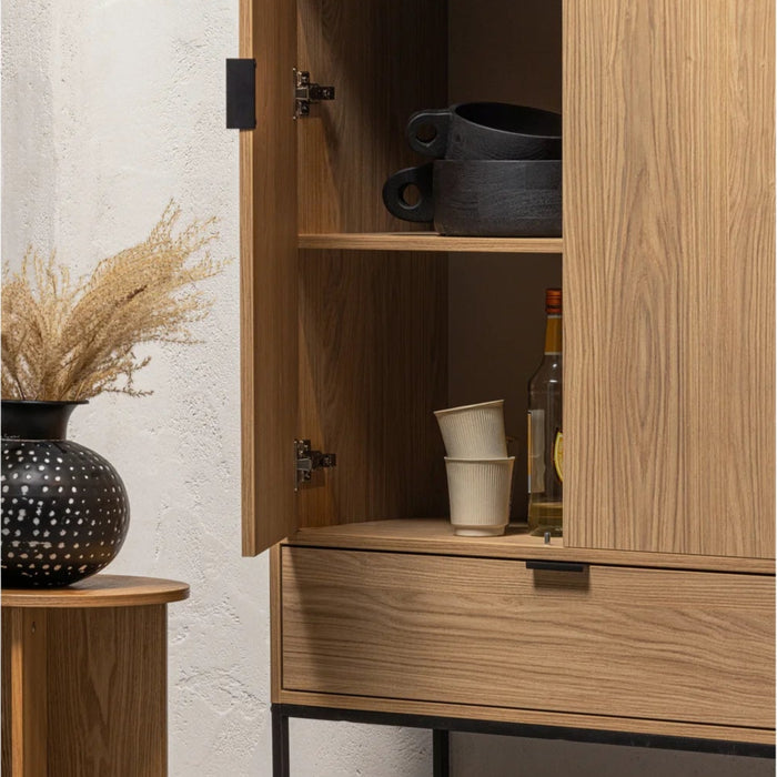Armoire 2 portes MDF et chêne Silas