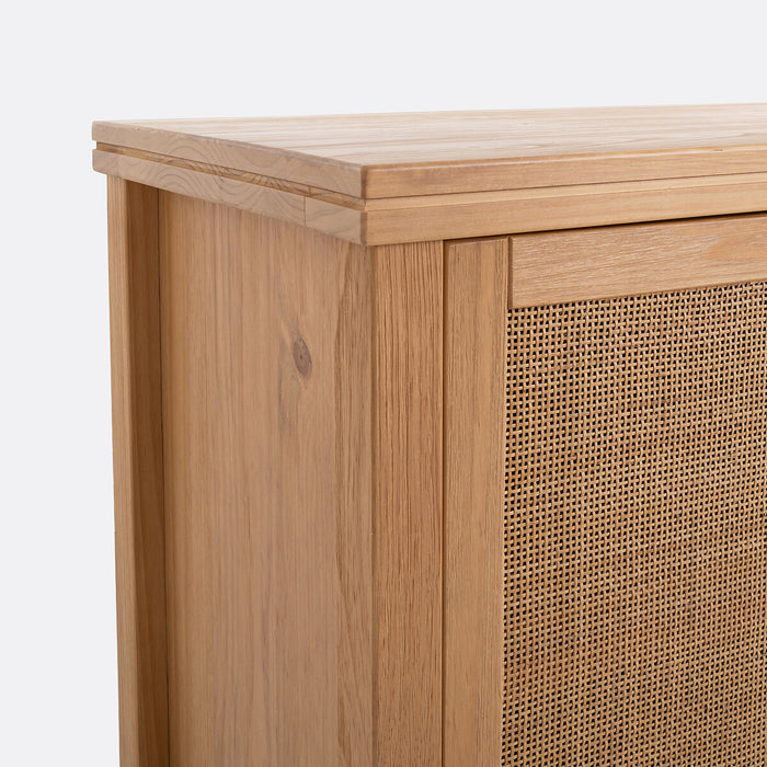 Buffet 2 portes et tiroirs pin massif cannage Mireval
