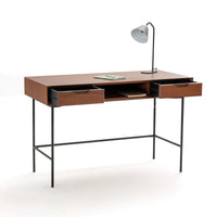 Bureau 2 tiroirs Noyeto Noyer