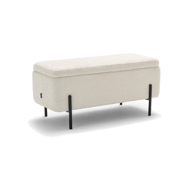 Banc bout de lit coffre tissu et métal Maury