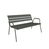 Banc Monceau en métal laqué vert romarin – vue détourée