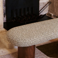 Banc Popa tweed vert - détail assise