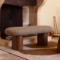 Banc Popa tweed vert - en situation salon