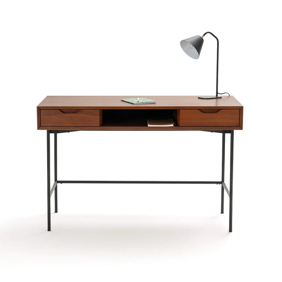 Bureau 2 tiroirs Noyeto Noyer