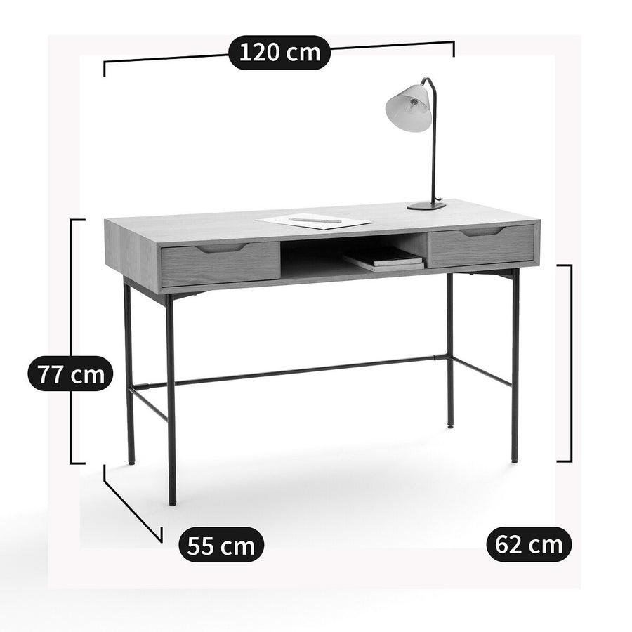 Bureau 2 tiroirs Noyeto chêne