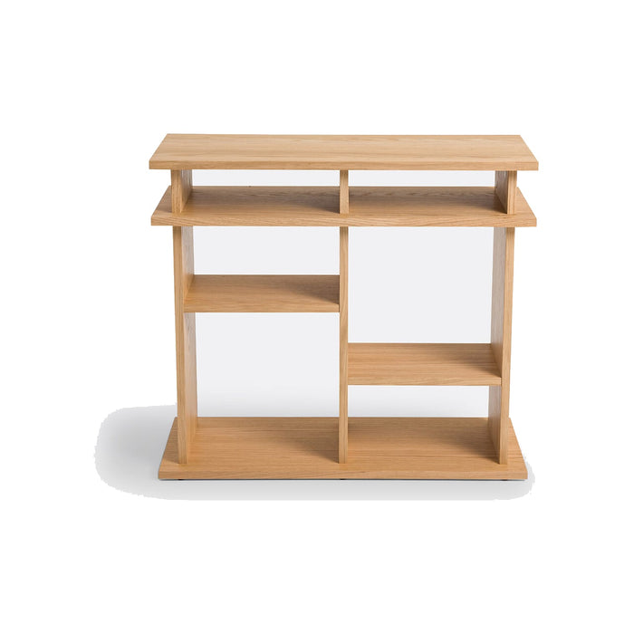 Bibliothèque Abalou – vue de côté montrant la profondeur des niches