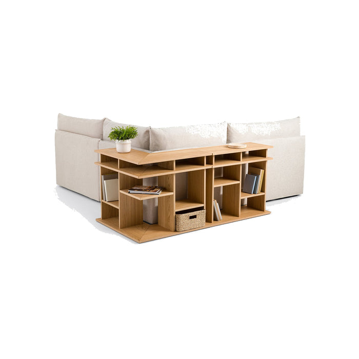 Bibliothèque d'angle Abalys – détail du plateau supérieur