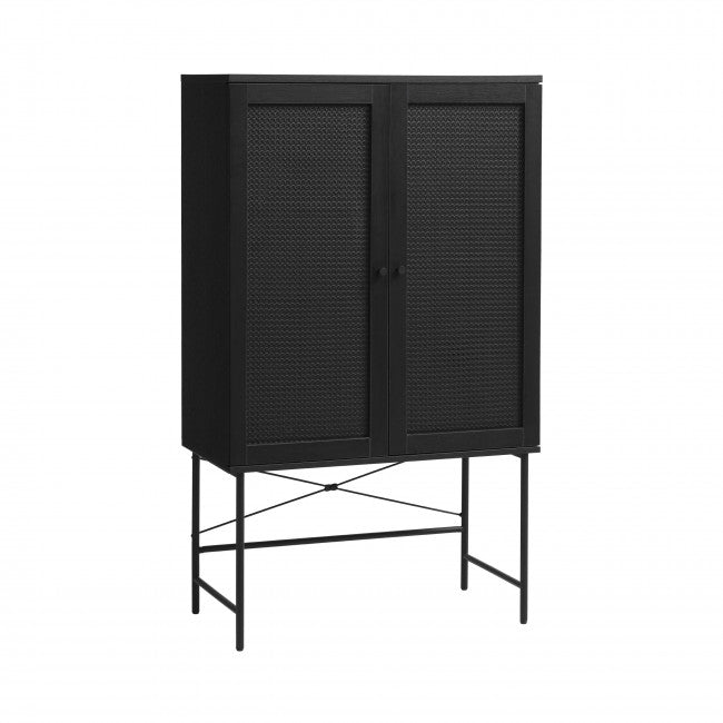 Buffet haut 2 portes bois et métal Herning