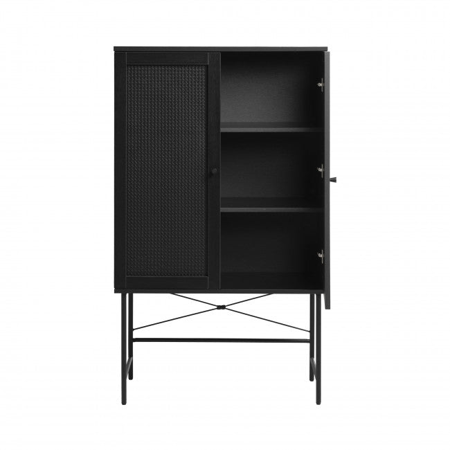 Buffet haut 2 portes bois et métal Herning