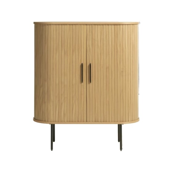 Buffet haut 2 portes bois et métal Ribe