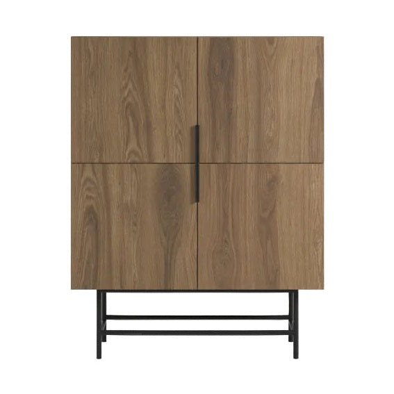 Buffet haut 4 portes Rimini décor chêne foncé – vue détourée de face