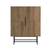 Buffet haut 4 portes Rimini décor chêne foncé – vue détourée de face