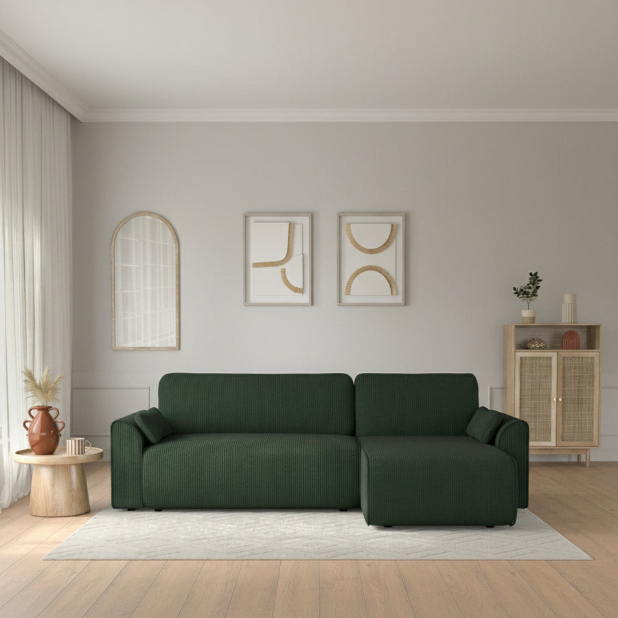 Canapé Convertible d'angle coffre 3 places Carmain