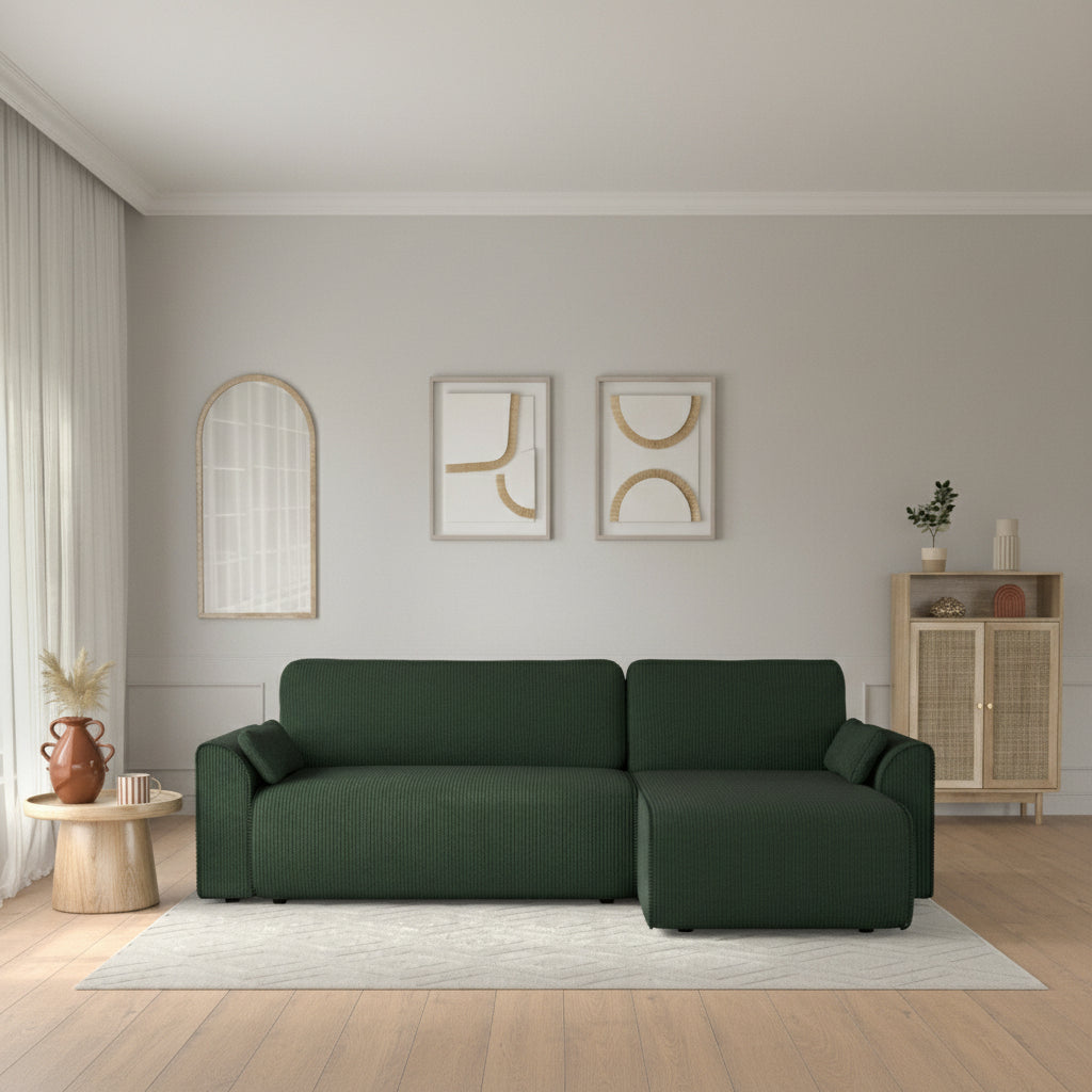 Canapé Convertible d'angle coffre 3 places Carmain