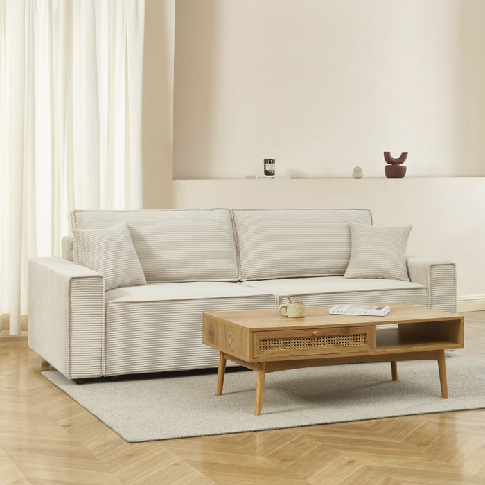 Canapé convertible Ostia beige – mise en ambiance salon