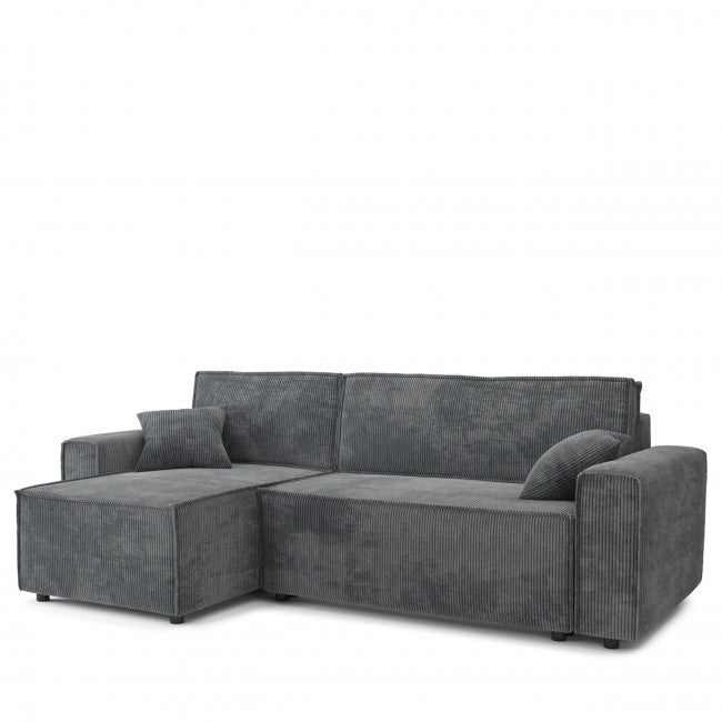 Canapé convertible d'angle velours côtelé 3 places Vienne