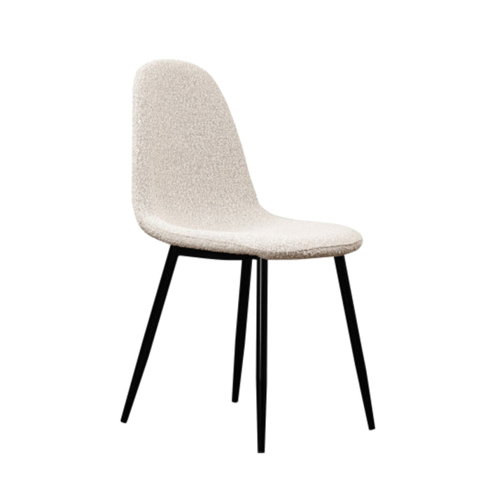 Chaise tissu bouclette et métal Vitikko