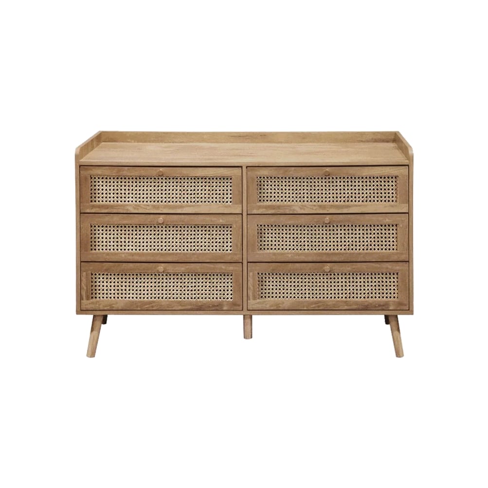 Commode 6 tiroirs rotin naturel Palma