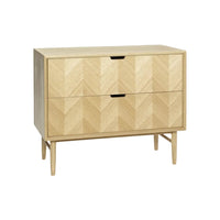 Commode chêne 2 tiroirs Herringbone
