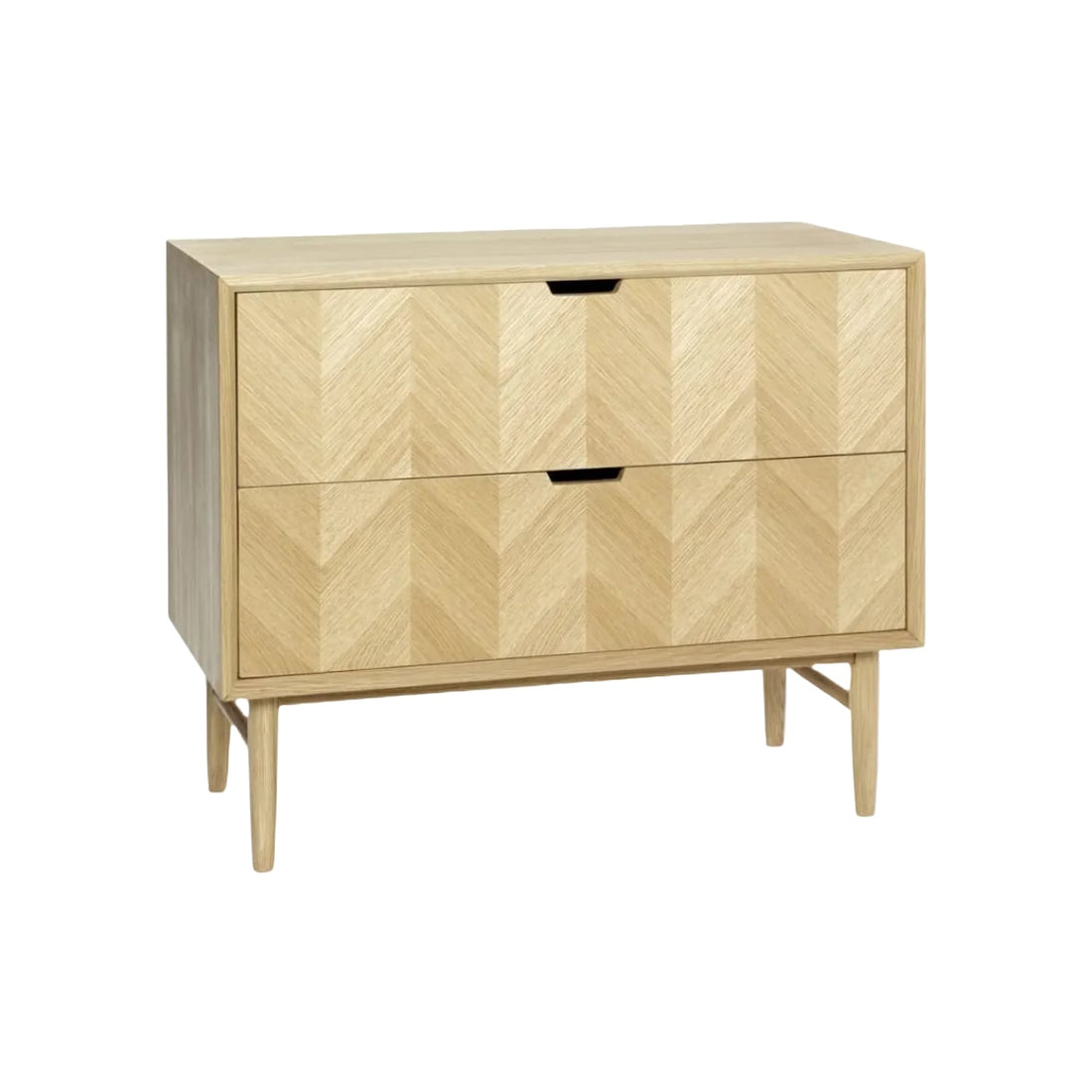 Commode chêne 2 tiroirs Herringbone