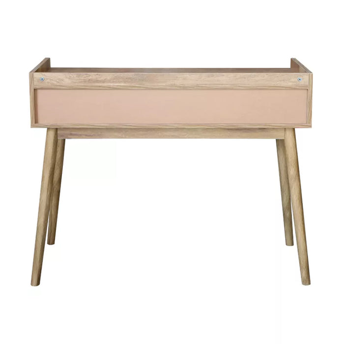 Console 2 tiroirs bois et rotin Palmo