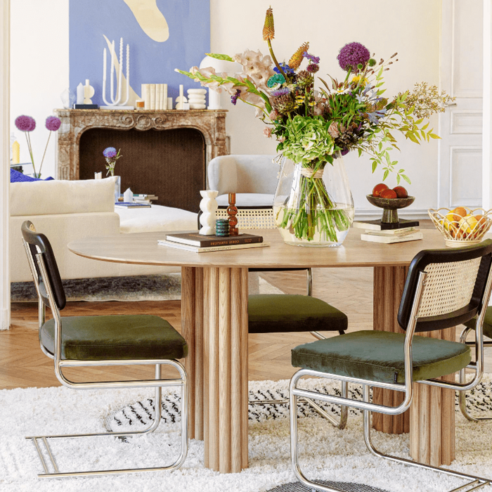 Chaise velours et acier Uberto - NV GALLERY