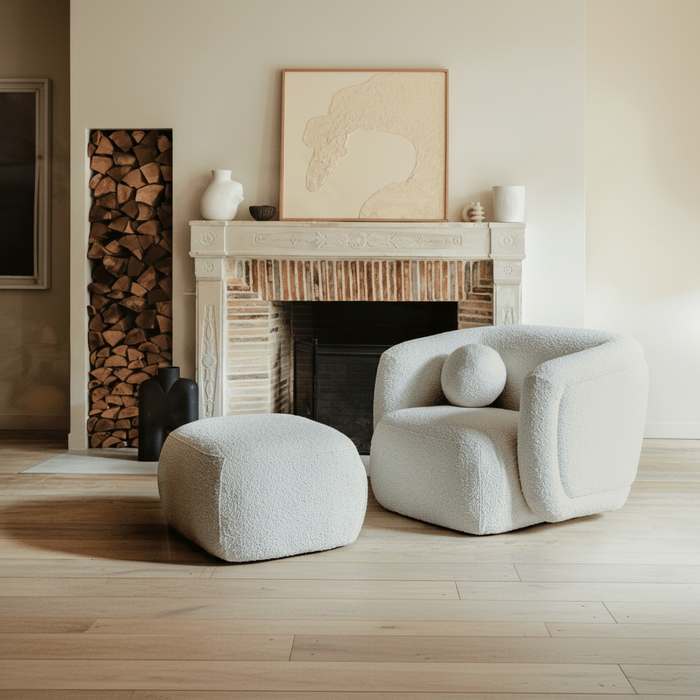 Fauteuil tissu bouclette Volta - NV GALLERY