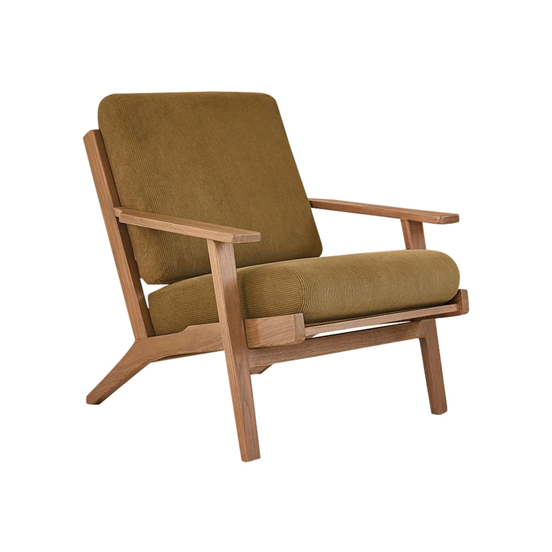 Fauteuil mindi massif velours côtelé Achille - Berah Getah