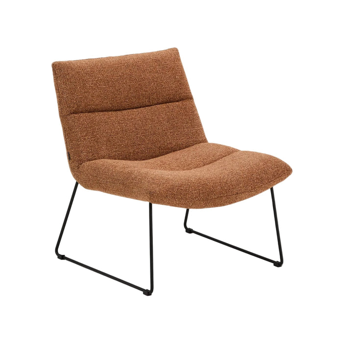 Fauteuil Aria terracotta et pieds acier noir – vue détourée