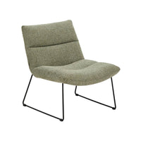 Fauteuil Aria vert chenille et pieds acier noir – vue détourée