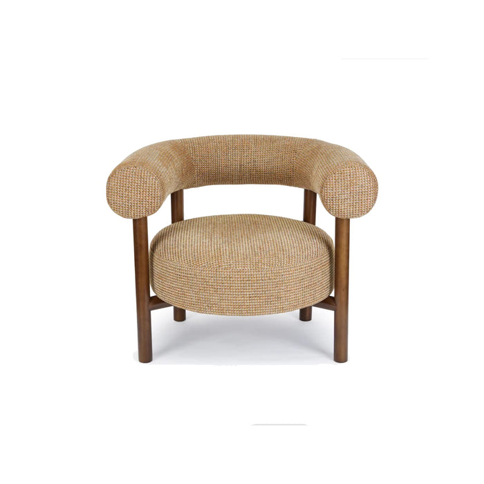 Fauteuil noyer et tweed Carol - NV GALLERY