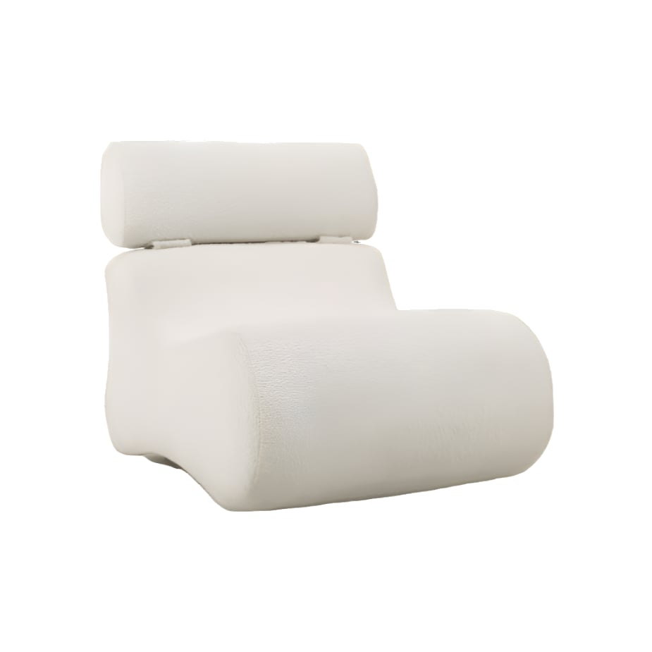 Fauteuil Club tissu bouclette