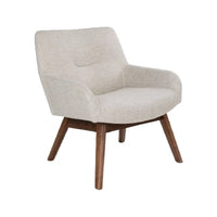 Fauteuil tissu pieds bois naturel London
