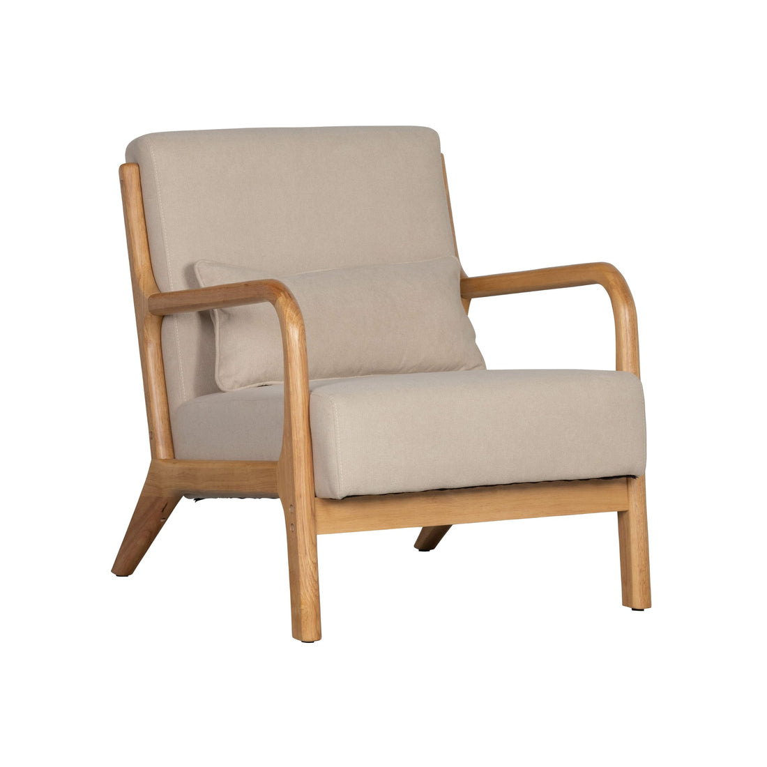 Fauteuil hévéa et tissu Mark