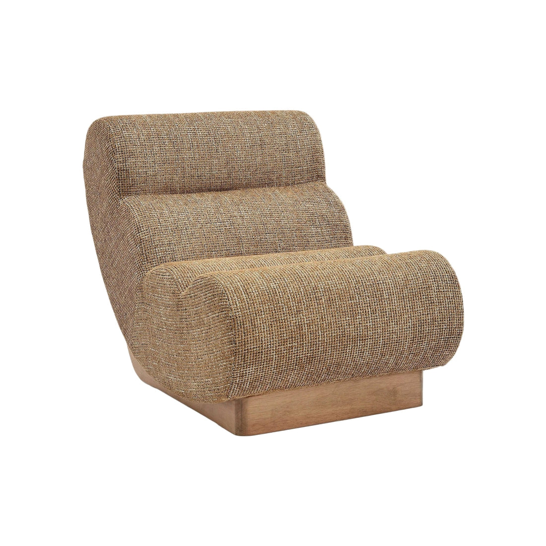 Fauteuil modulable Cozy tweed marron caramel – vue de face