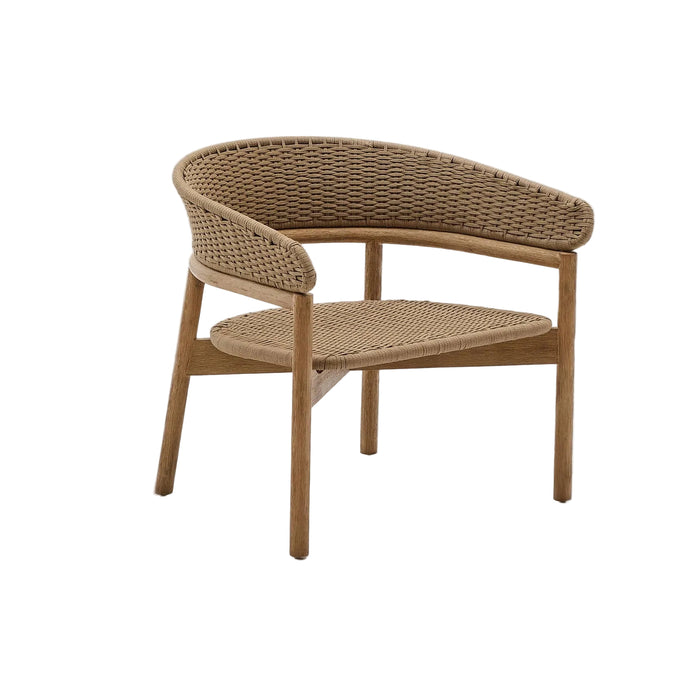 Fauteuil Ordal en acacia et corde beige – vue détourée