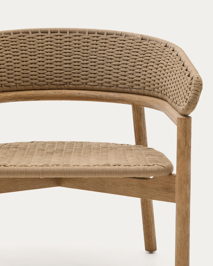Fauteuil Ordal – détail du tressage en corde beige de l'assise