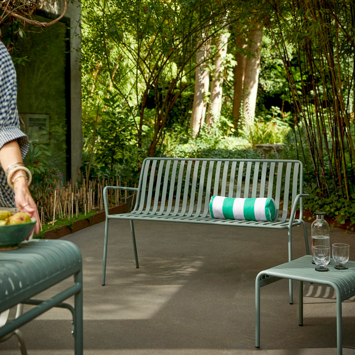Banc de jardin Gaby 2 places en métal vert – vue de face