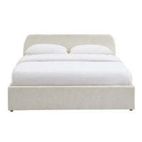 Lit coffre chenille blanc avec sommier
