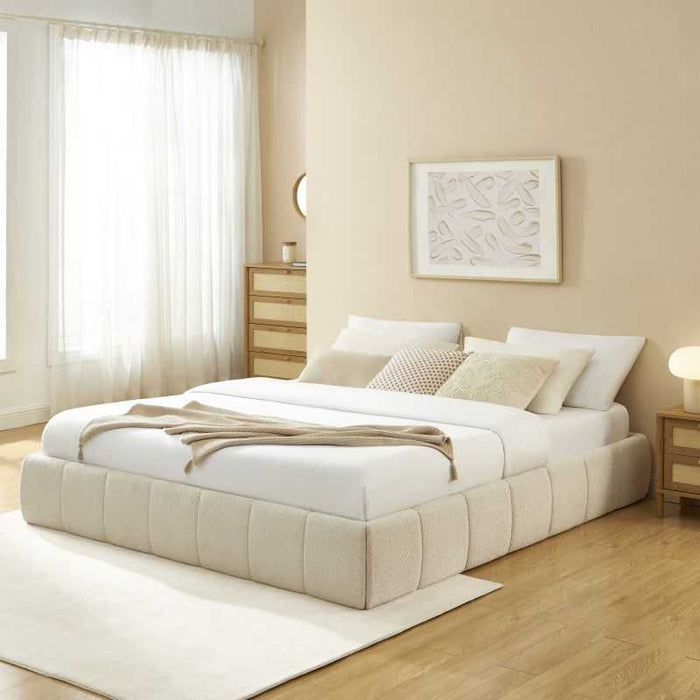 Lit coffre tissu chenille Lavinia