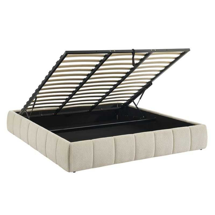 Lit coffre tissu chenille Lavinia