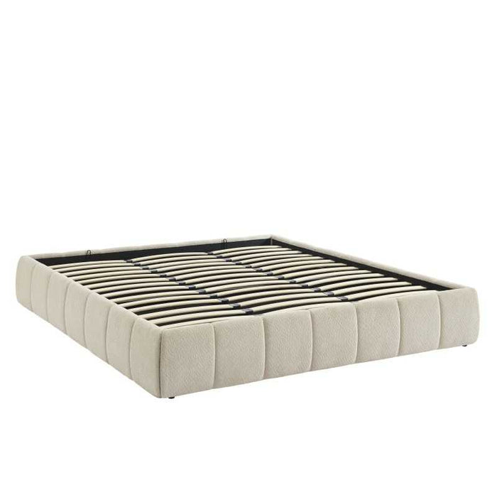 Lit coffre tissu chenille Lavinia