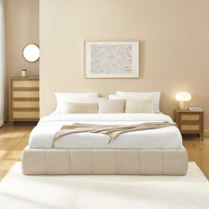 Lit coffre tissu chenille Lavinia